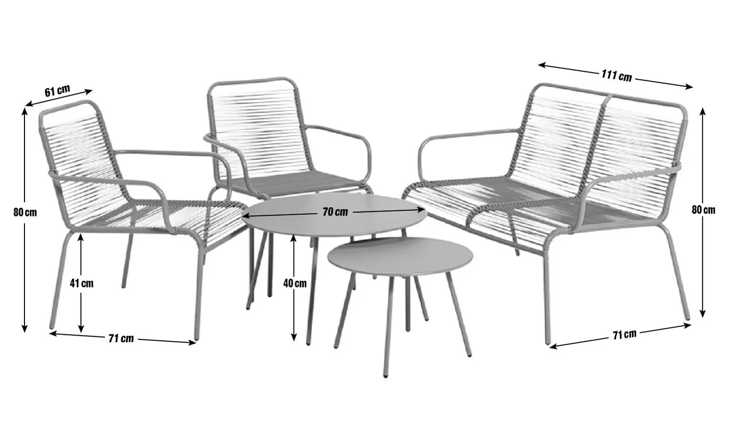 Habitat Ipanema 4 Seater Metal Garden Sofa Set - Yellow