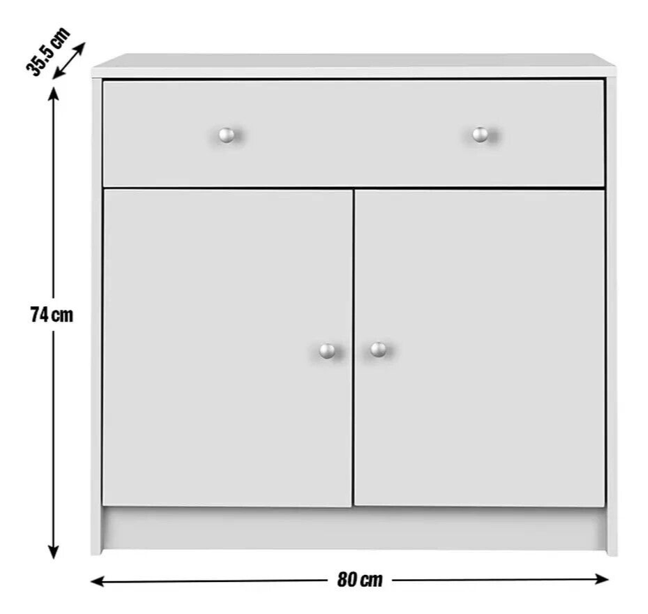 Maine 2 Door 1 Drawer Sideboard - Oak Effect
