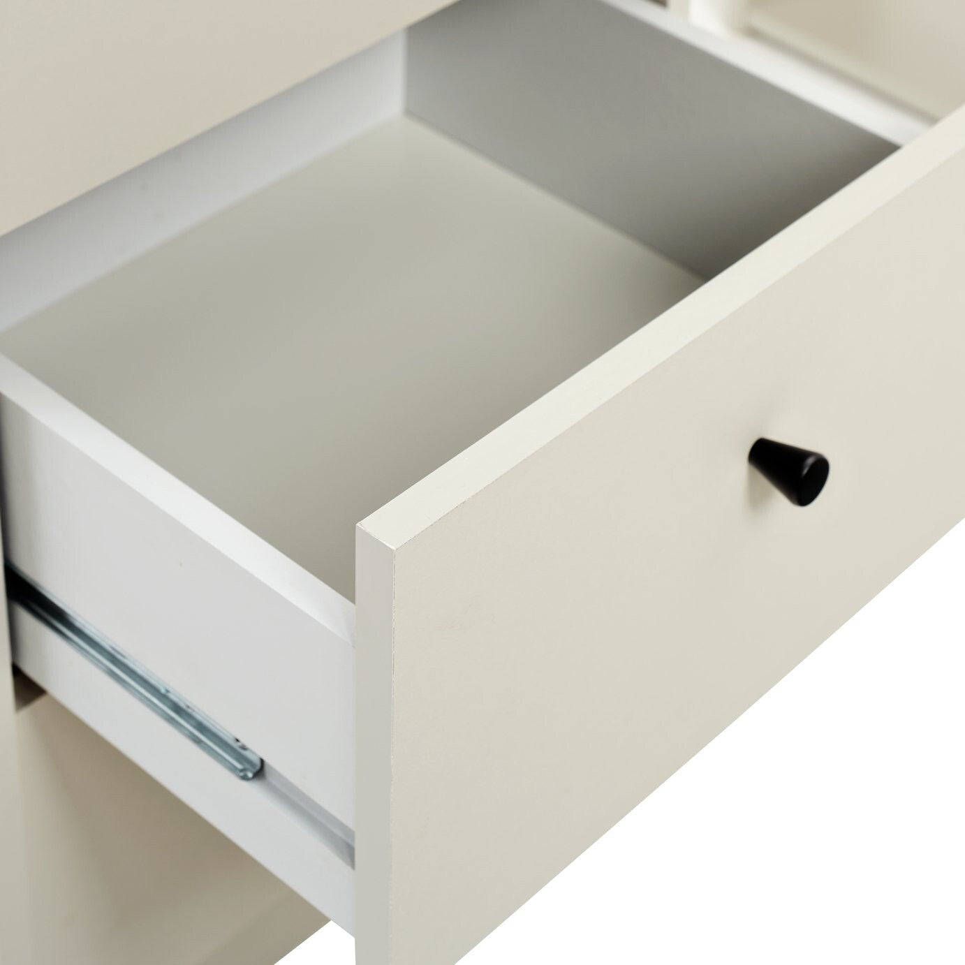 Malibu Desk With Drawers and Shelves Light Grey Storage For Kids & Adults 120cm