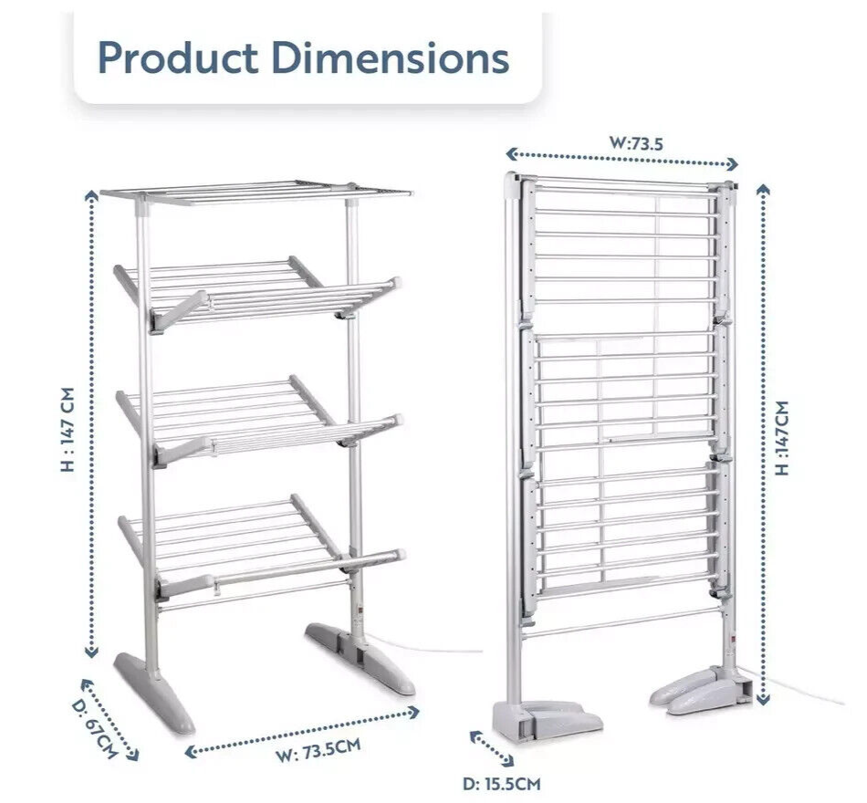 Minky Sure Dri 23m 4 Tier Heated Clothes Airer ( NO Cover )