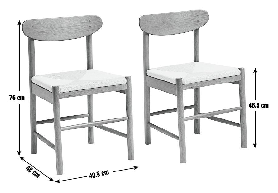 Habitat Hanna Pair of Wood Dining Chairs - Black