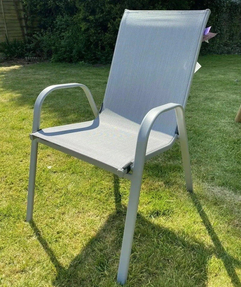 Sicily Garden Chairs Set of 4 - Stackable Garden Furniture Without Cushions