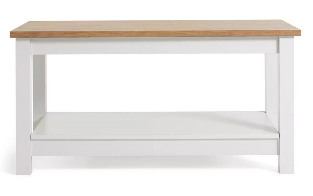 Winchester Coffee Table - White | Modern Living Room Table with Storage Shelf