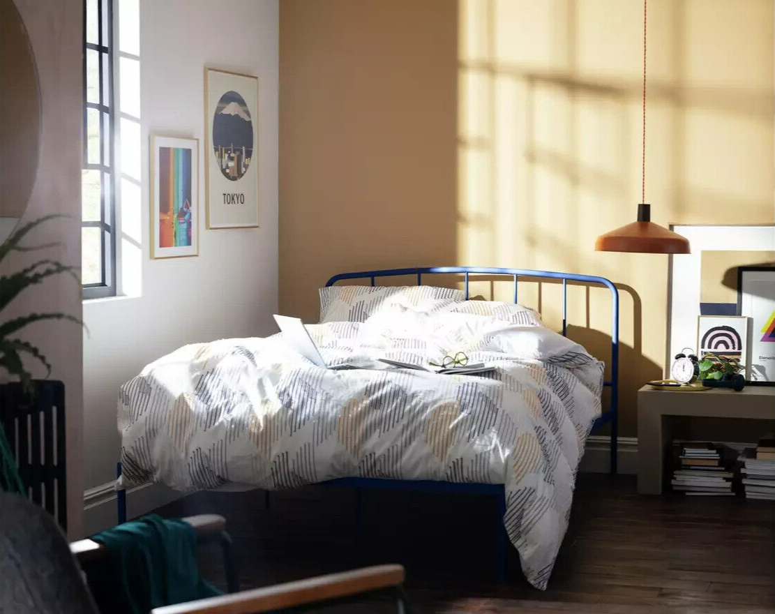 Freja Double Metal Bed Frame - Blue