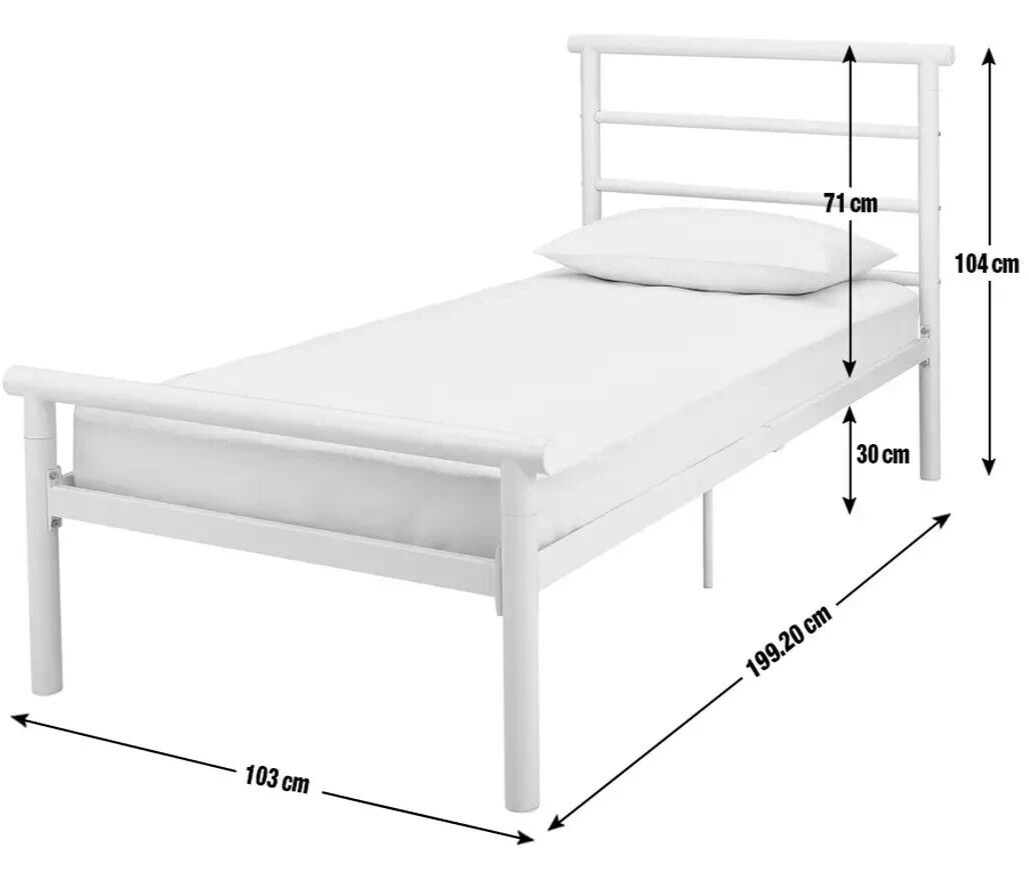 Home Avalon Single Metal Bed Frame Black | Modern Bedroom Furniture Kids Adults