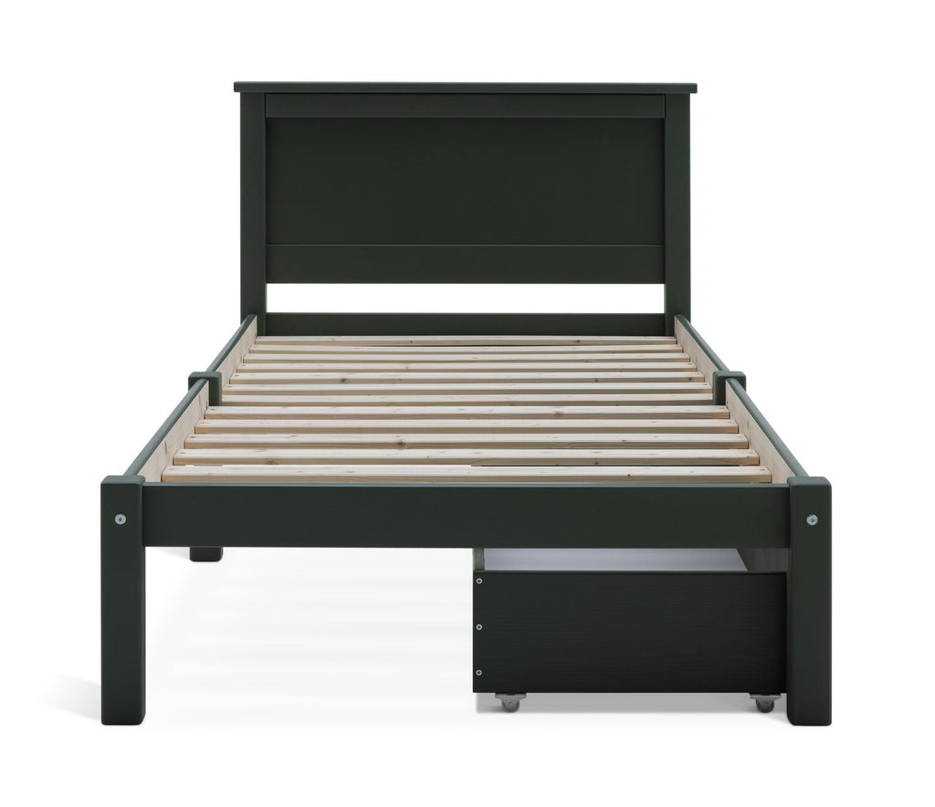 Habitat Brooklyn Single Bed Frame and Drawer - Green | Modern Bedroom Kids Room