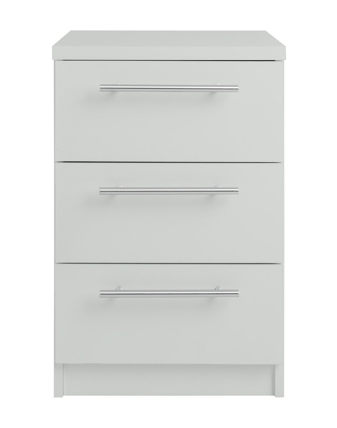 Home Brisbane 3 Drawer Bedside - Grey