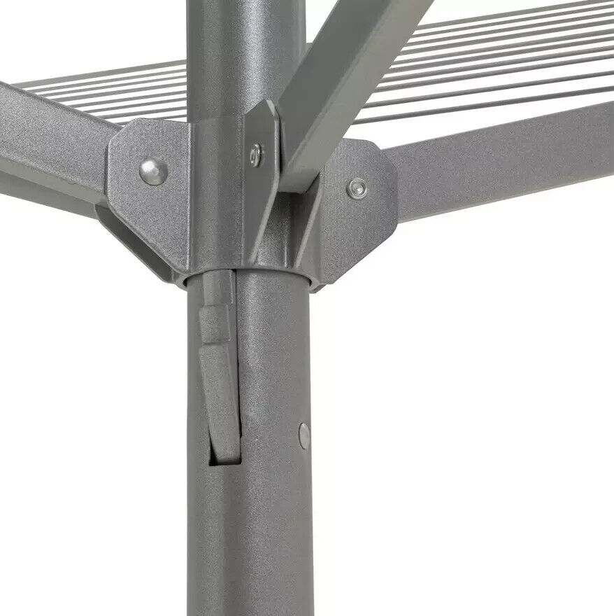 Home 50m 4 Arm All Metal Rotary Airer | Heavy Duty Outdoor Clothes Drying Line