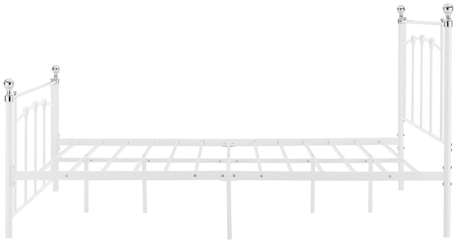 Yani Small Double Metal Bed Frame - White | Classic  Underbed Storge