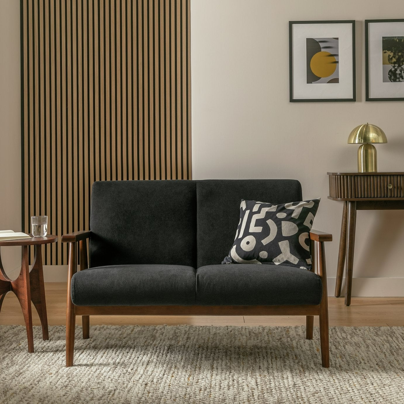 Home Watson Fabric 2 Seater Sofa - Grey | Modern fabric sofa