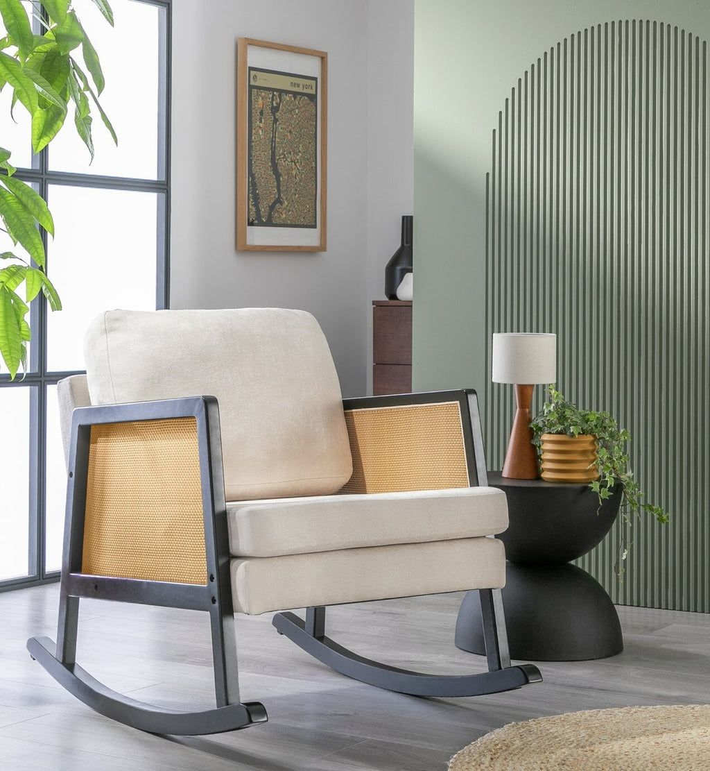 Habitat Rattan Rocking Chair - Cream