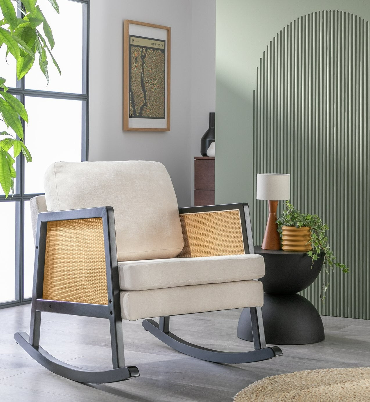 Habitat Rattan Rocking Chair - Cream