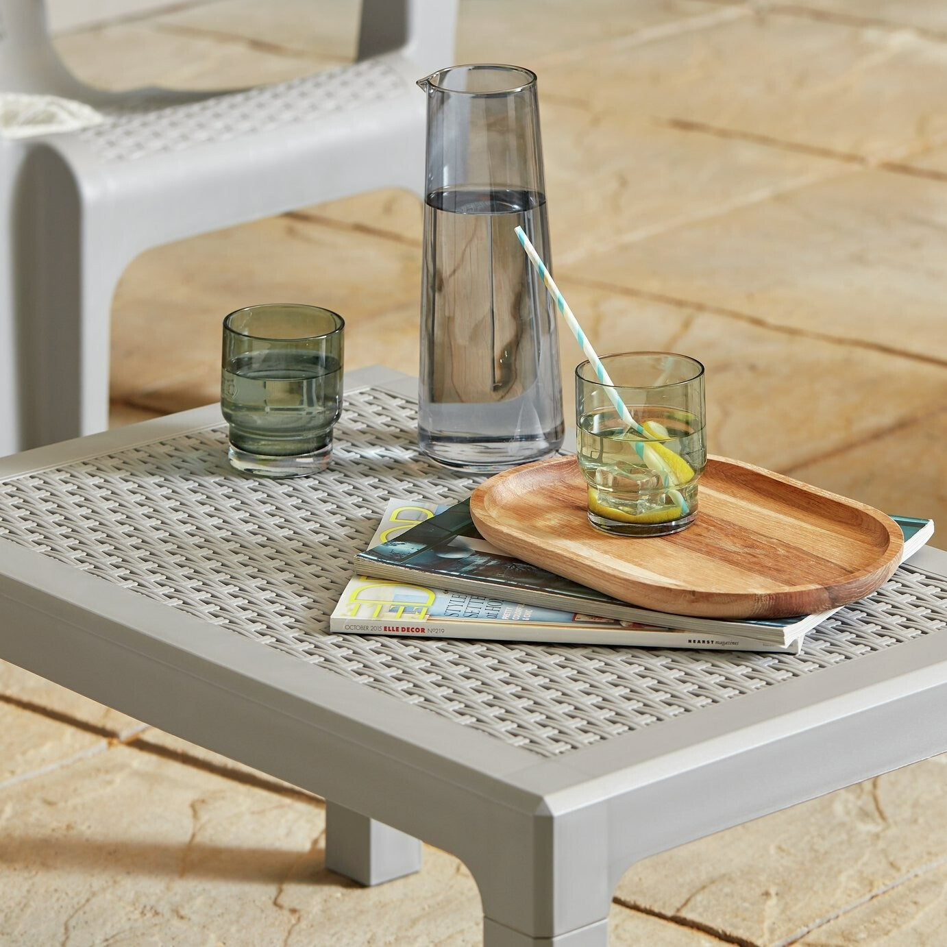 Home Baltimore 2 Seater Plastic Garden Bistro Set | Outdoor Patio Table Chairs