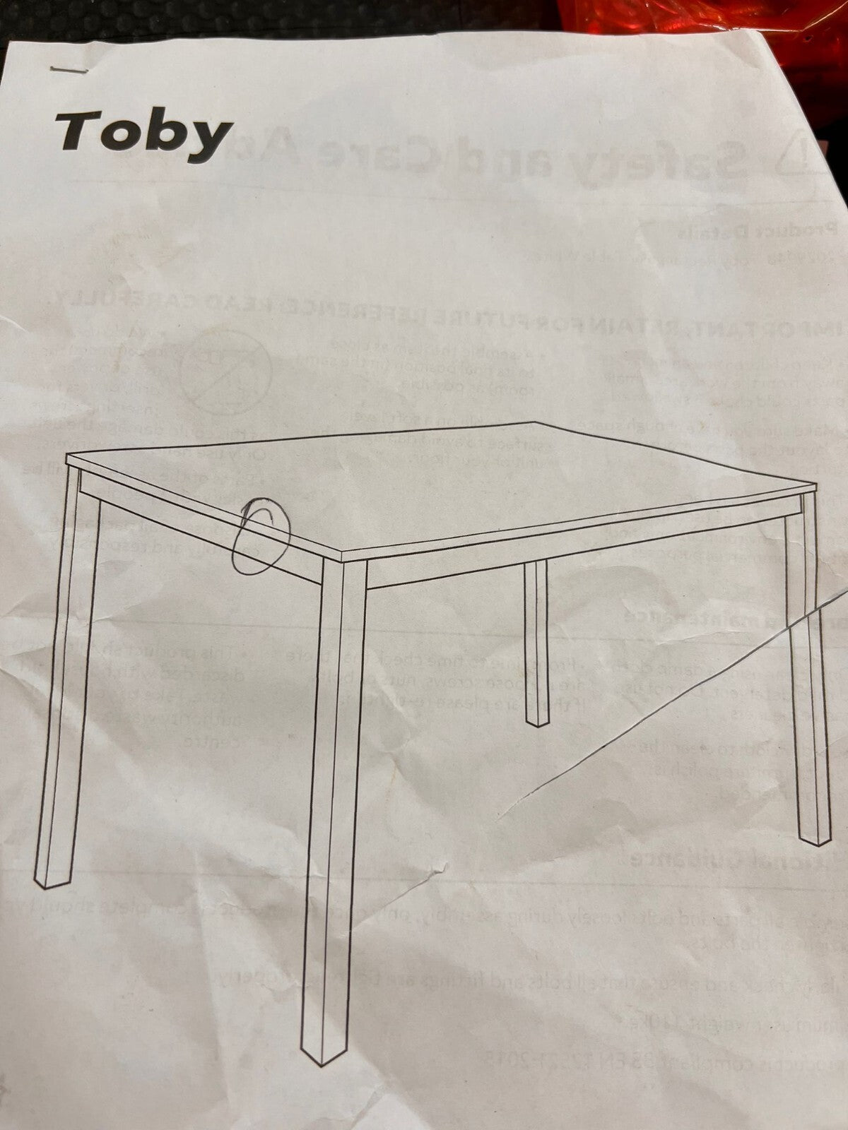 Toby Wood 4 Seater Dining Table - White ( B Grade )
