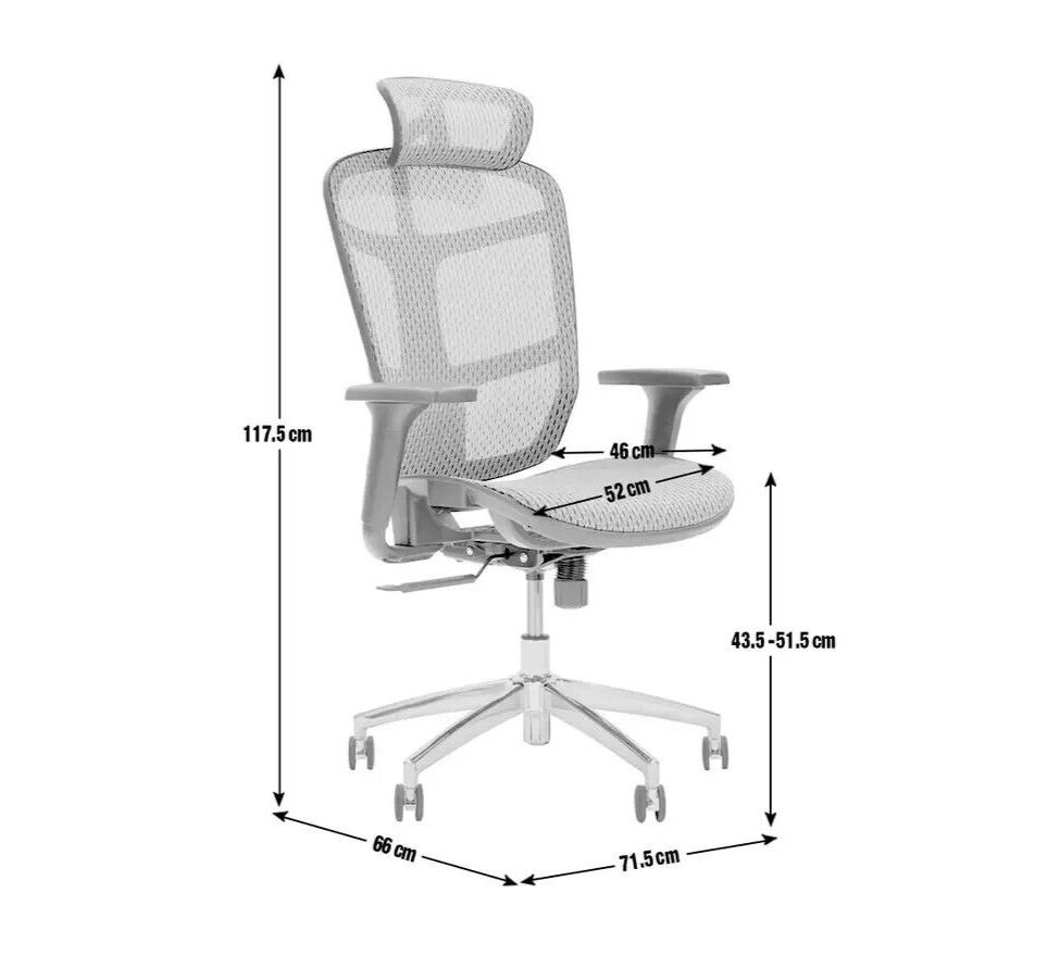 Habitat Ergonomic Office Chair - Grey