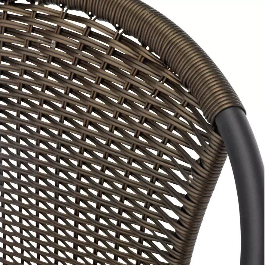 Home 2 Seater Rattan Effect Garden Bistro Set - Brown | Outdoor Patio Furniture