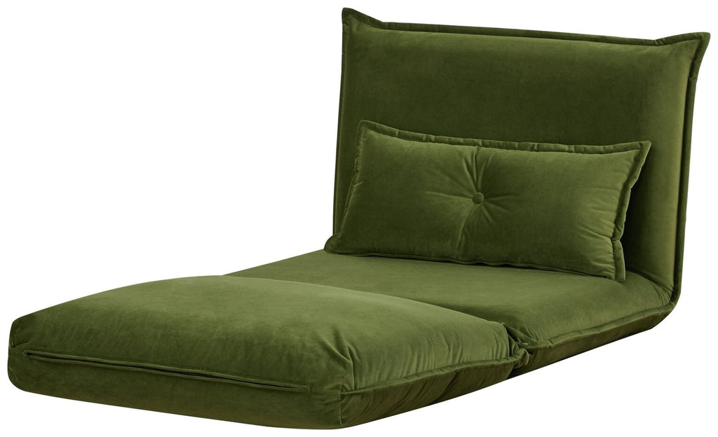 Lottie Fabric Chair Bed - Moss Green