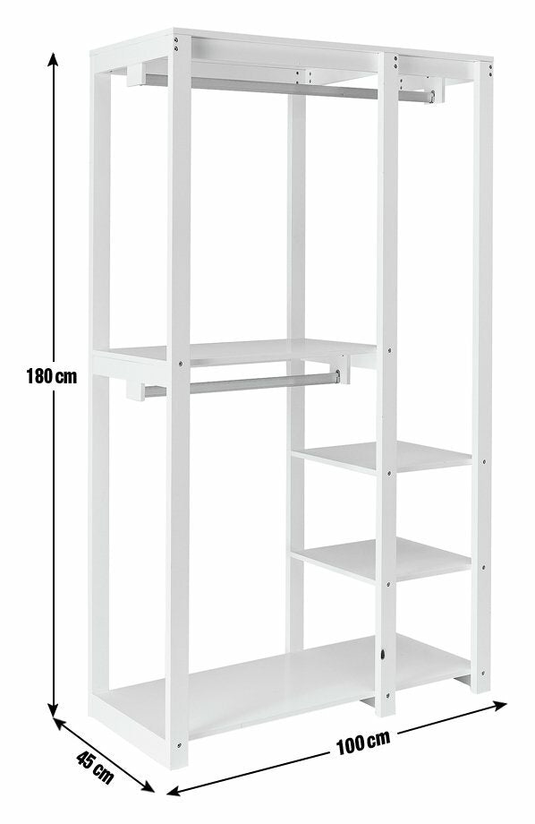 Open Decorative Wardrobe Unit - White