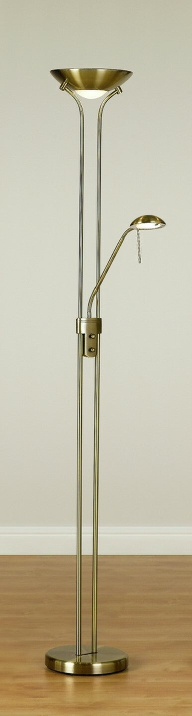 Father & Child Uplighter Floor Lamp - Brass|Living Room Reading Light Stand Lamp
