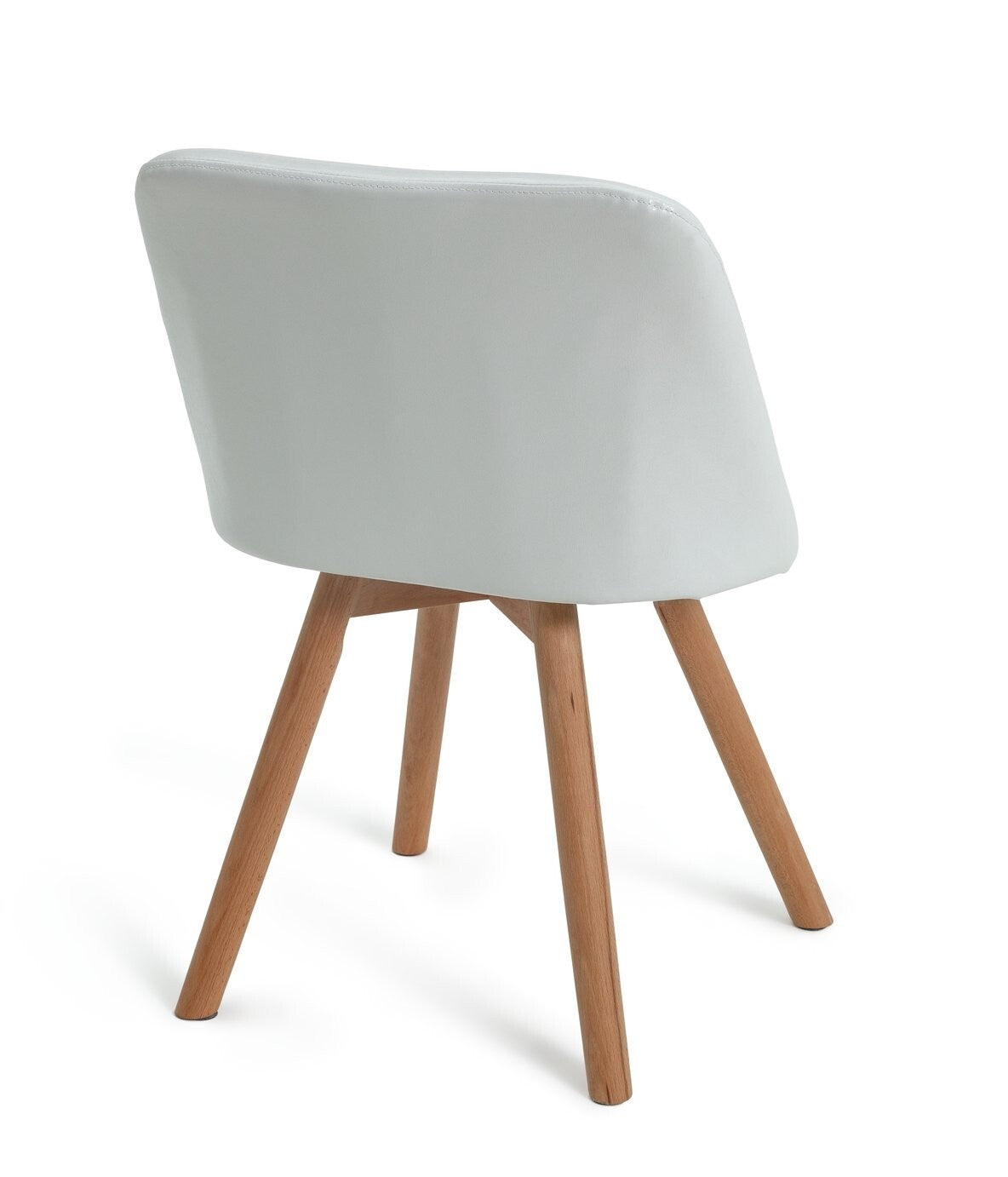 Habitat Quattro Modern Round Dining Table and 4 Chairs in White Faux Leather