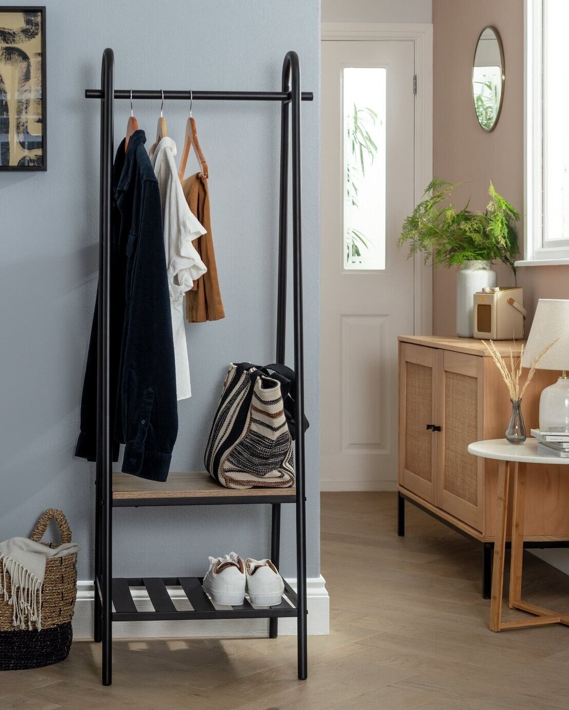 Habitat Turner Single Clothes Rail - Black