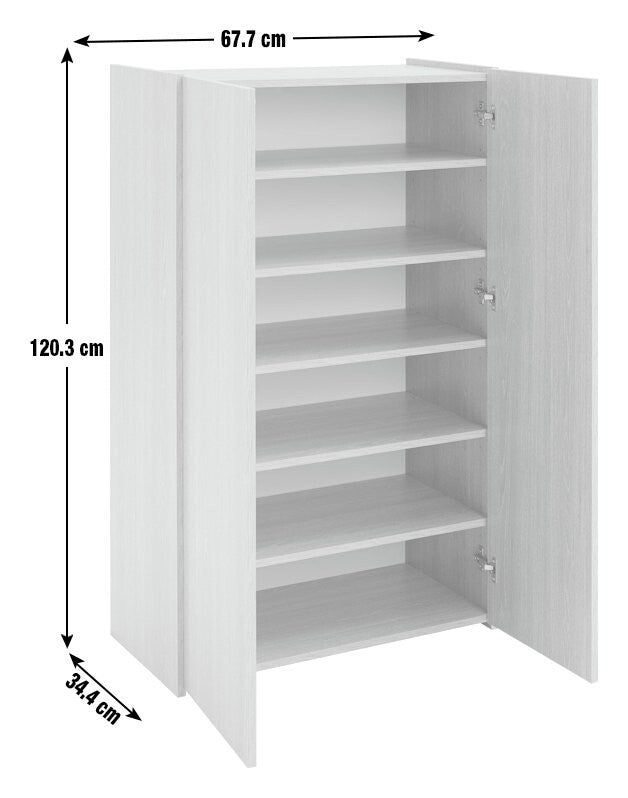 Seville 2 Door Shoe Storage Cabinet - Oak