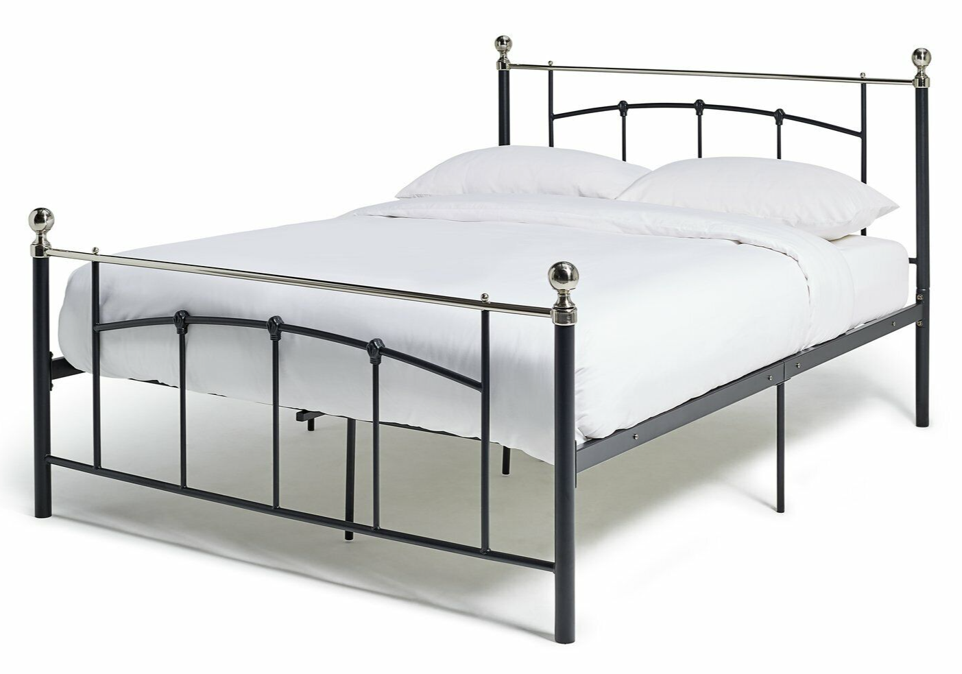 Home Yani Kingsize Metal Bed Frame Black | Sturdy Durable Mattress Support Base