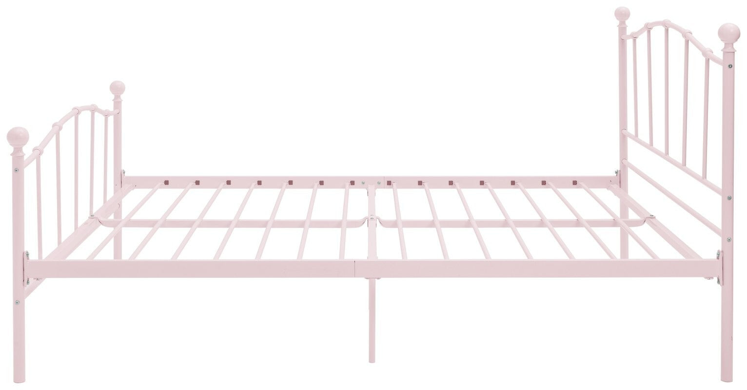 Fleur Small Double Metal Bed Frame - Pink