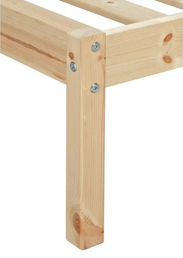 Kaycie Single Bed Frame 3FT With Headboard - Wooden - Pine - Without Mattress
