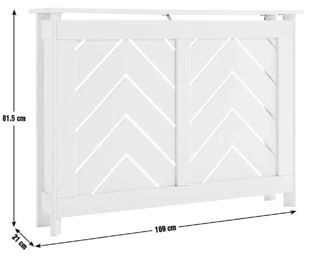 Habitat Chevron Small Radiator Cover - White | Stylish Heater Cover for Modern