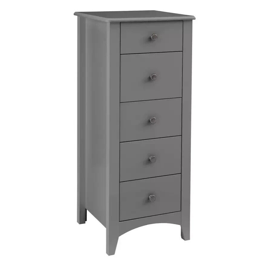 Habitat Minato 5 Drawer Narrow Tall Boy - Grey