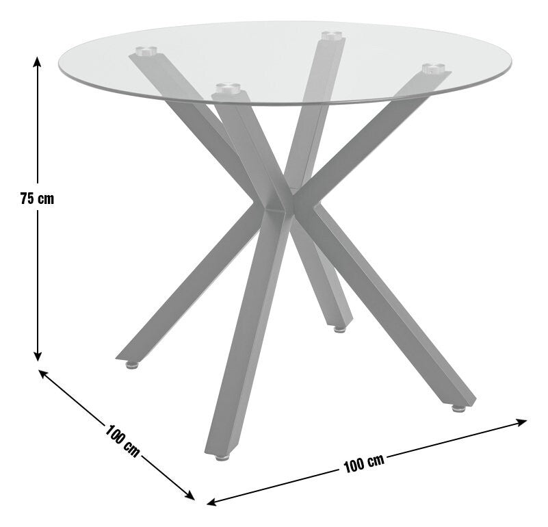Alice 4 Seater Dining Table - Chrome