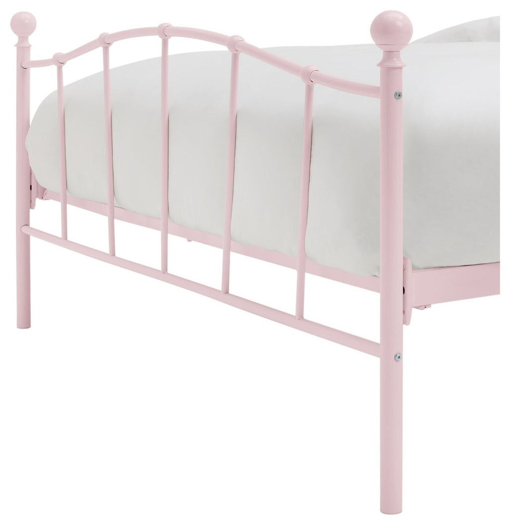 Fleur Small Double Metal Bed Frame - Pink