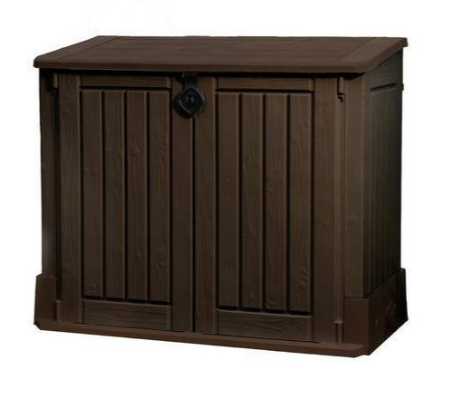 Keter Store It Out Midi 880L Garden Storage Box - Brown | Outdoor Tool Storage