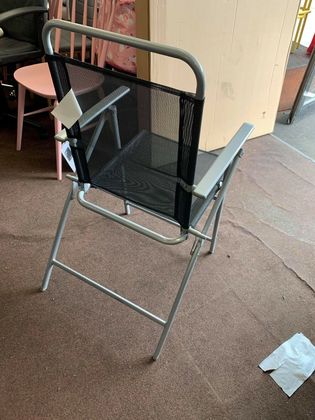 Atlantic Steel Set of x4 Folding Chairs Black