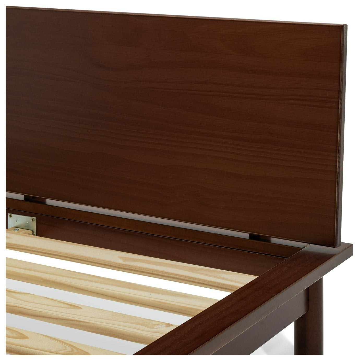 Akio Small Double Wooden Platform Bed Frame - Walnut | Small double platform bed
