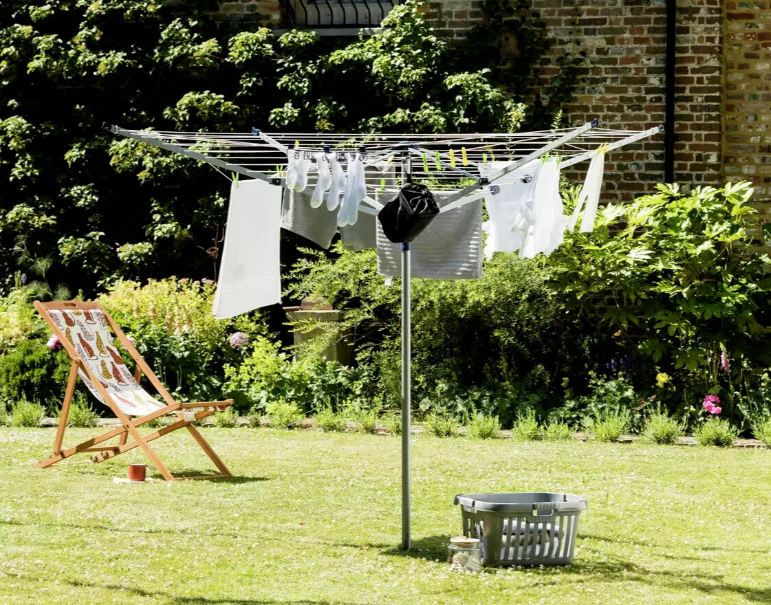 Home Lift & Click 60m 4 Arm Rotary Airer | Outdoor Rotary Washing Line
