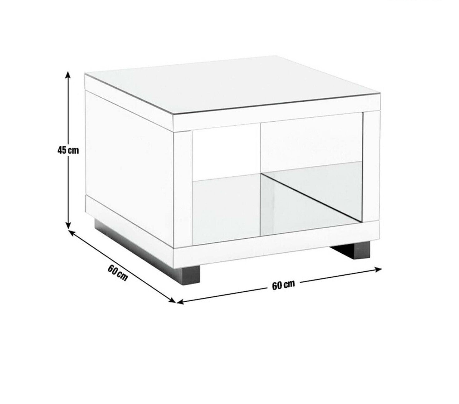 Habitat Sylvie Mirrored Coffee Table - White | Modern Living Room Furniture