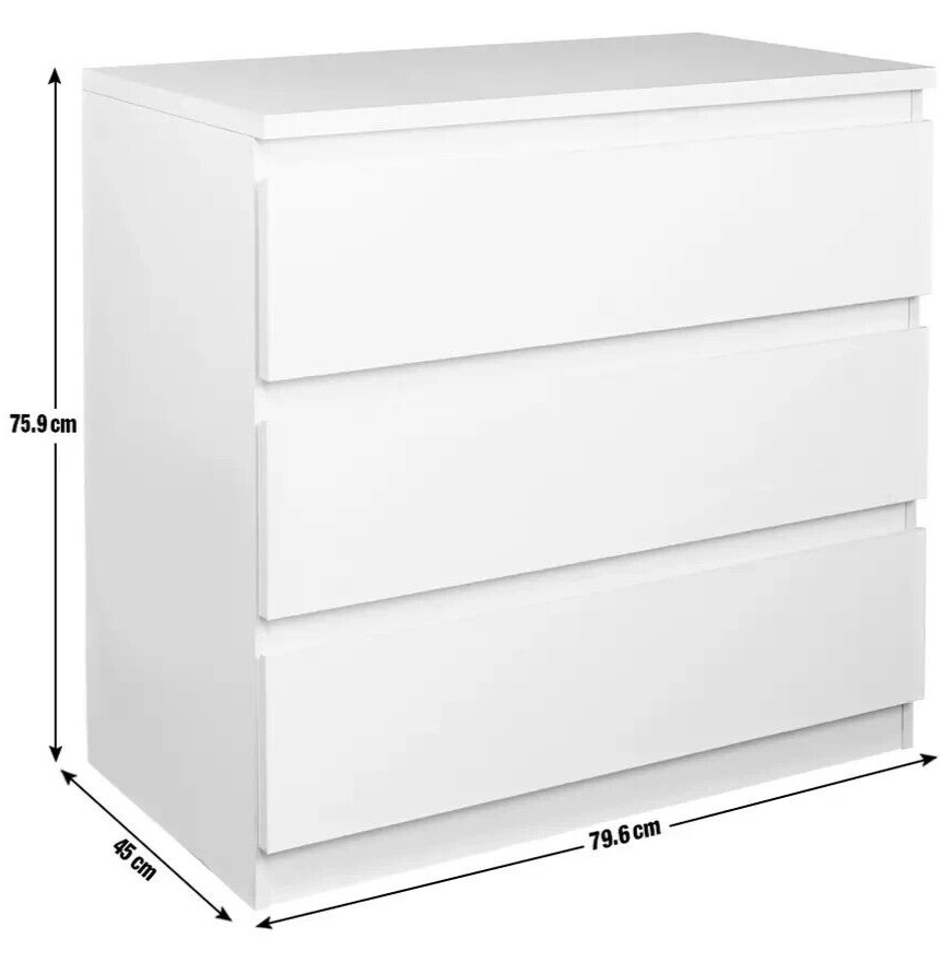 Habitat Jenson Gloss 3 Drawer Chest - White ( B Grade 31382 )