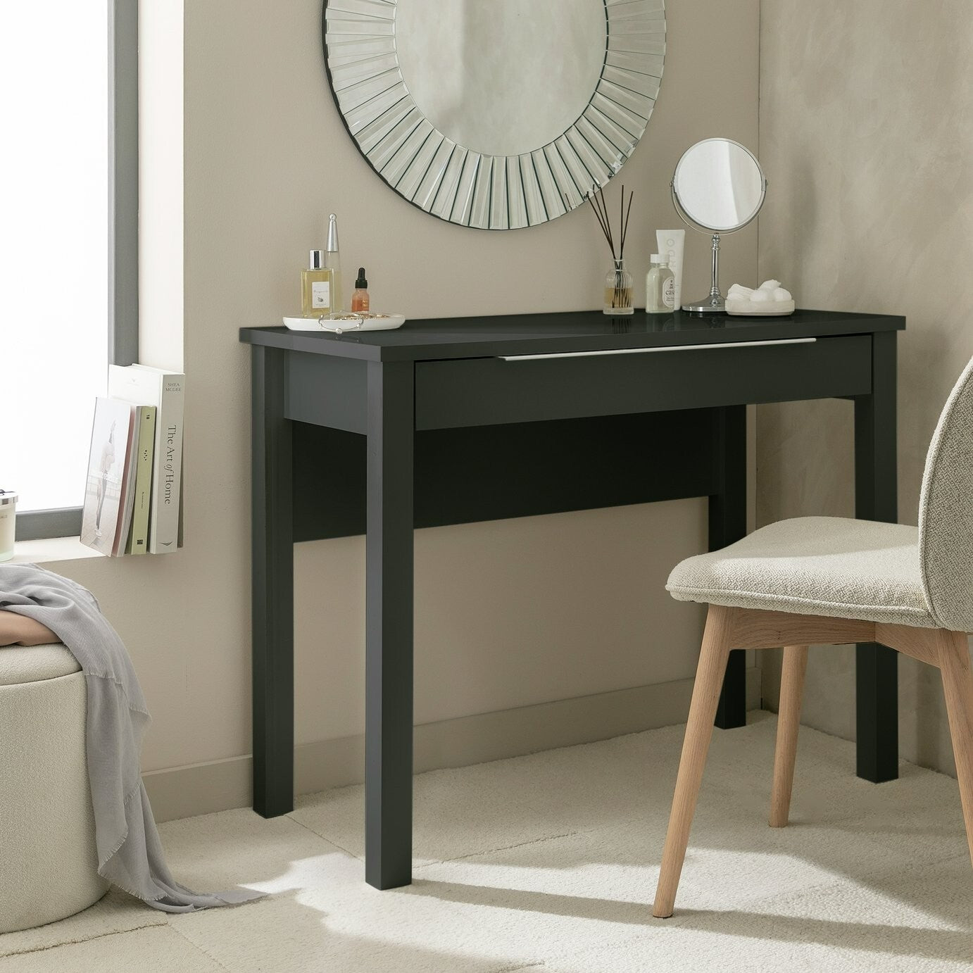 Home Hallingford 3 Drawer Dressing Table - Anthracite
