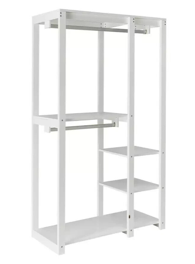 Open Decorative Wardrobe Unit - White