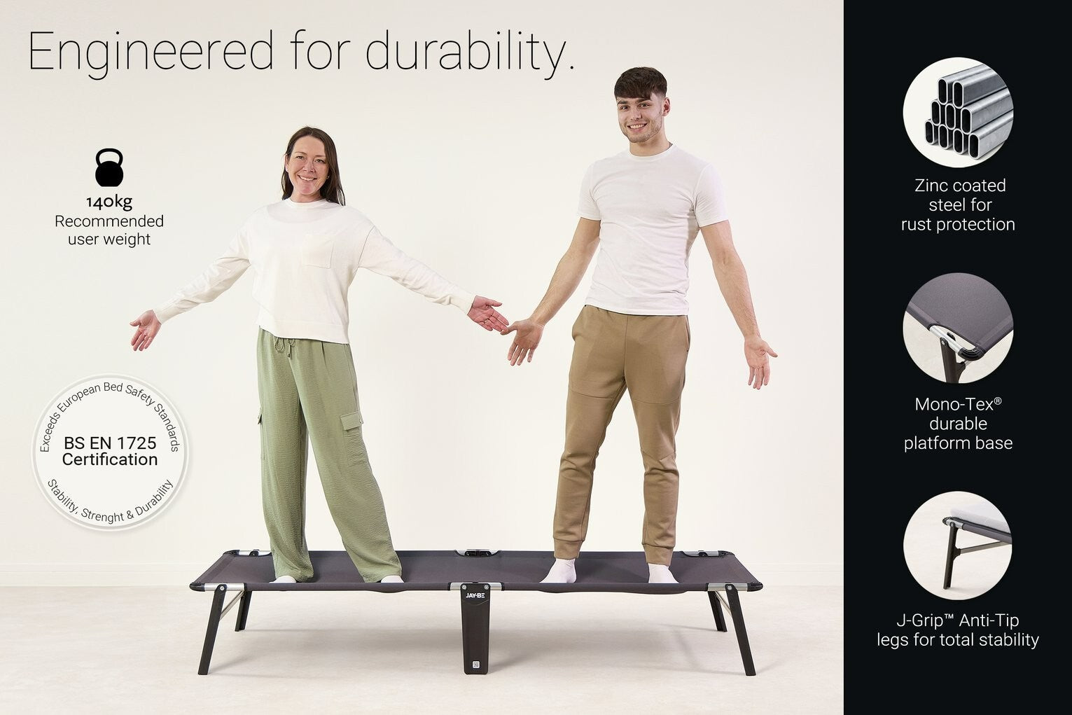 Jay-Be Compact Folding Bed with Mattress - Single