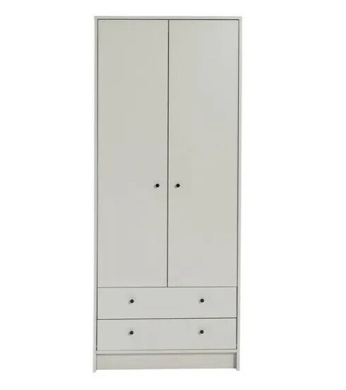 Malibu 2 Door 2 Drawer Wardrobe - Soft Grey