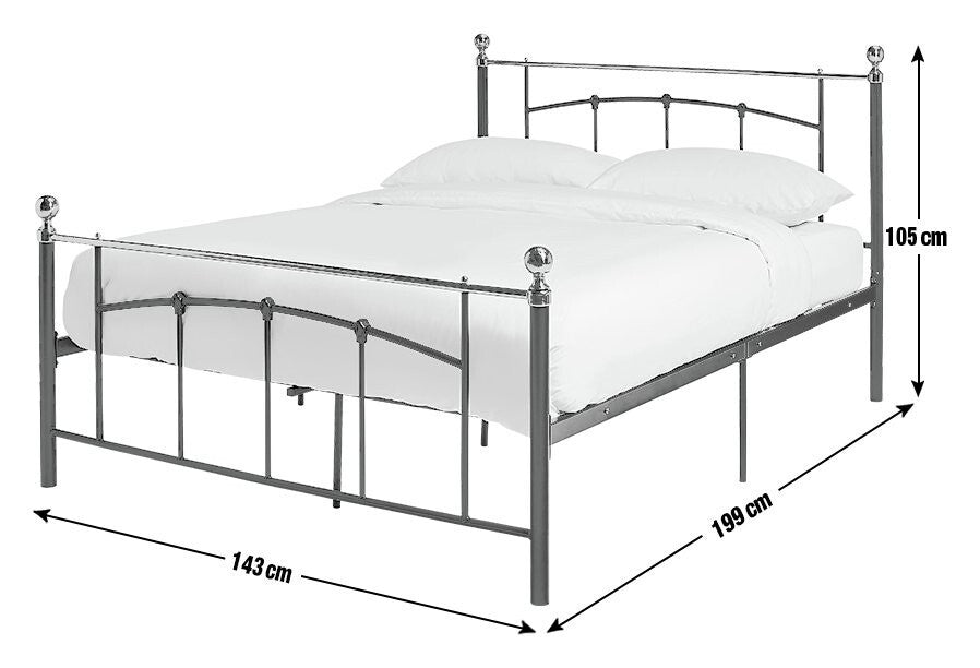 Yani Double Metal Bed Frame - Black