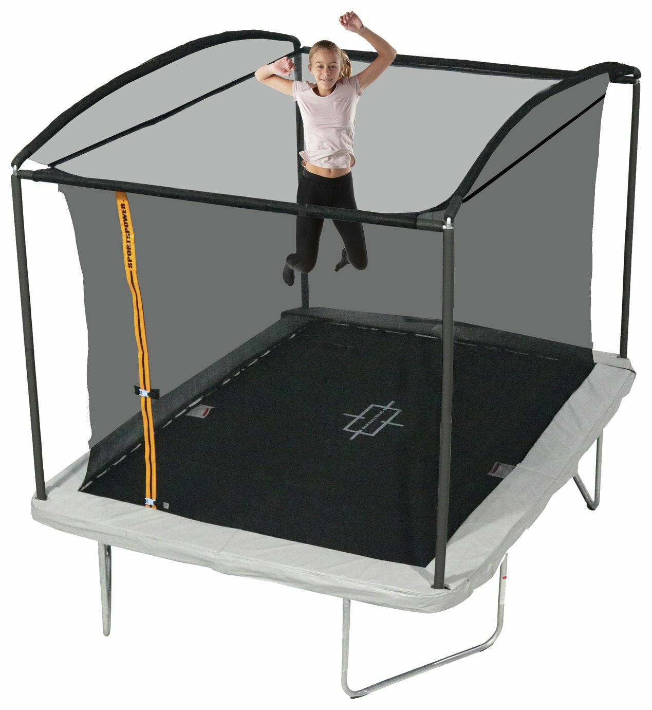 Sportspower 6ft x 8ft Trampoline with Enclosure - Rectangular For Kids Adults