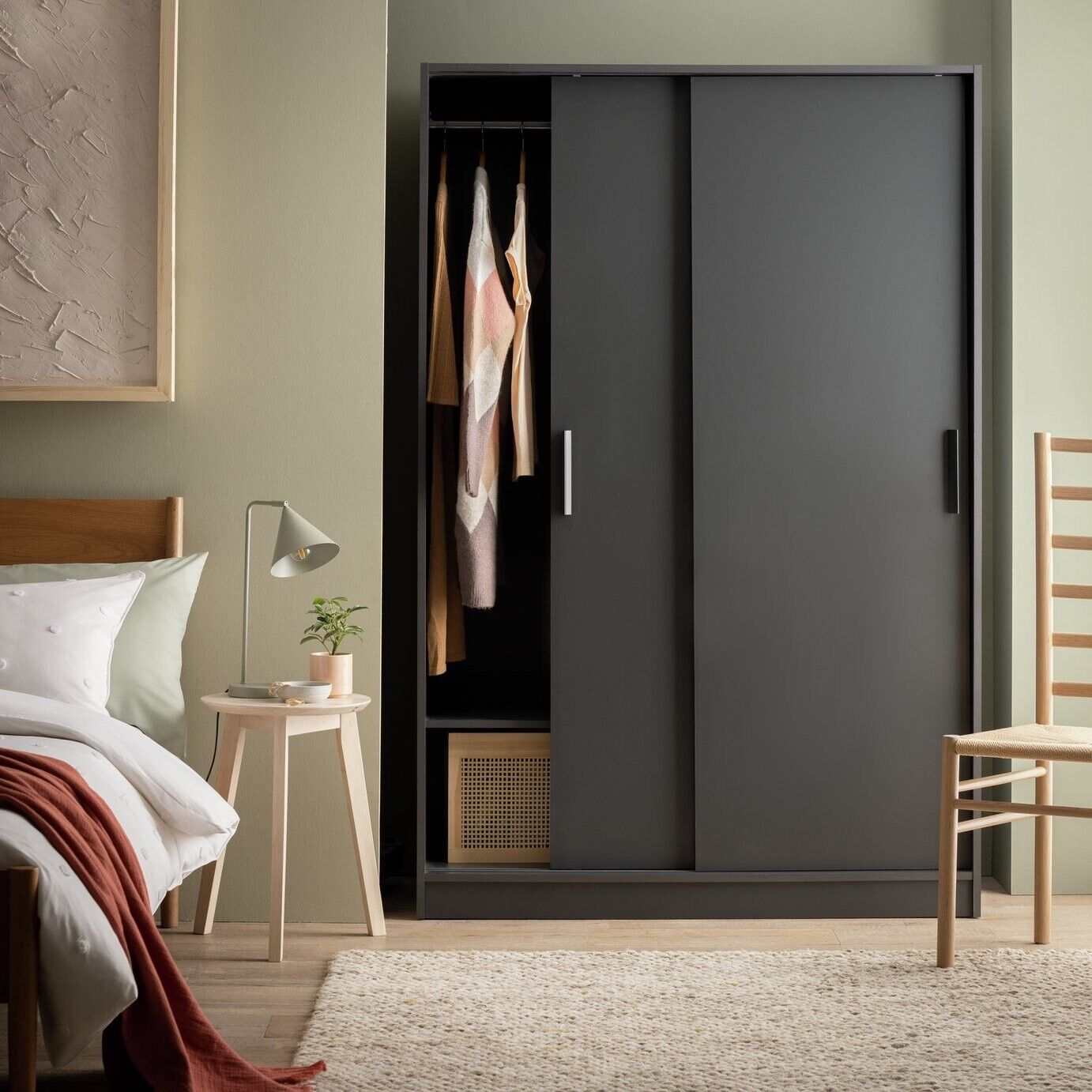 Nova 2 Door Sliding Wardrobe - Anthracite ( B Grade 37853 - 37857 )