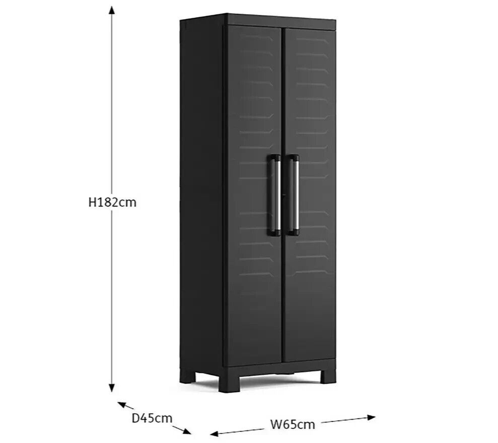 Keter Detroit Tall Indoor Garage Storage Cabinet - Black