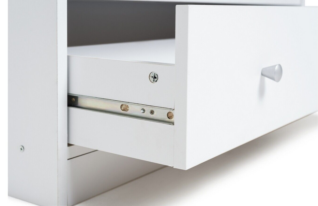 Maine 5 Shelf Bookcase With 2 Drawers Storage Unit Display Cabinet - White