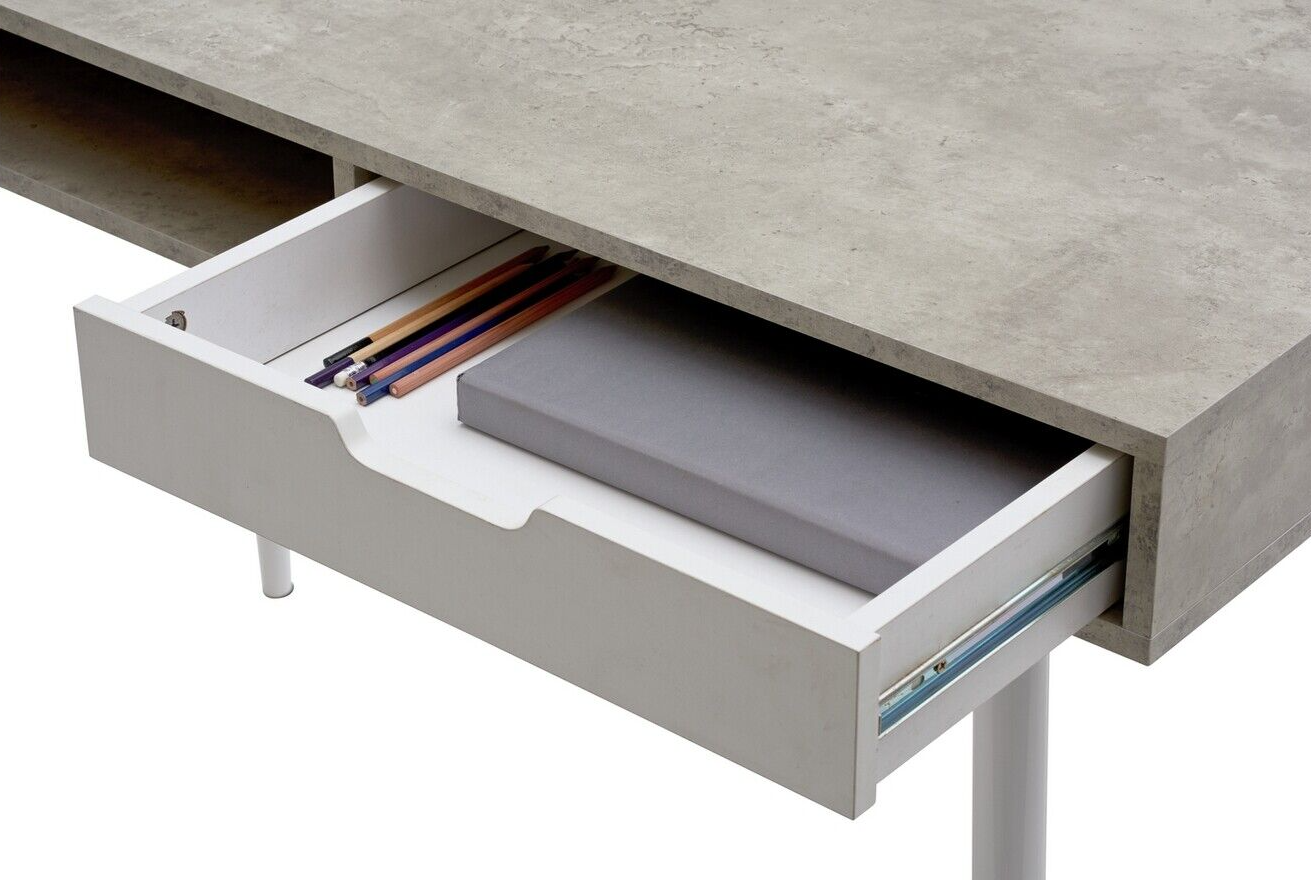 Habitat Concrete Style Office Desk - Grey | Sturdy Workstation for Home Office