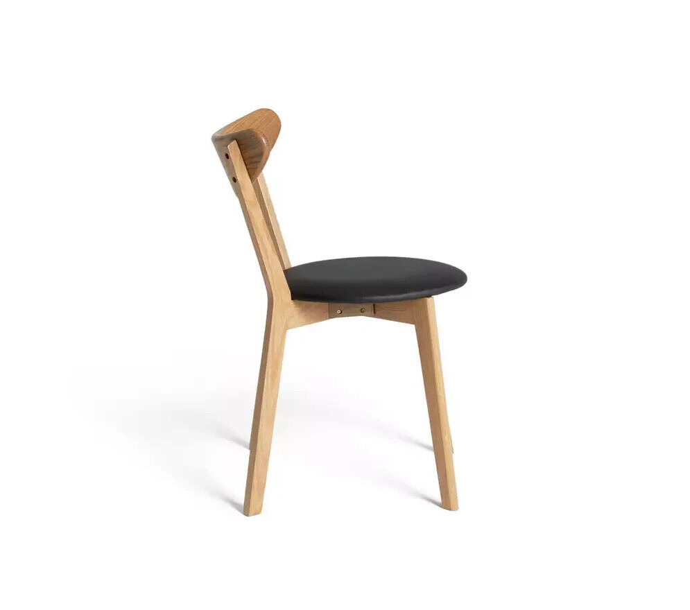 Habitat Sophie Pair of Faux Leather Dining Chair - Oak